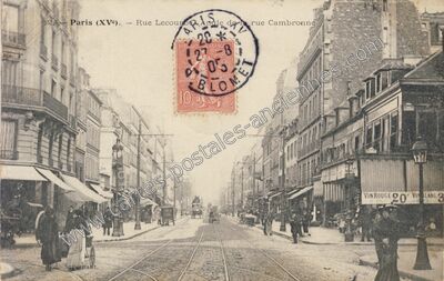 Carte postale ancienne Rue Lecourbe — Paris 15e (Paris)