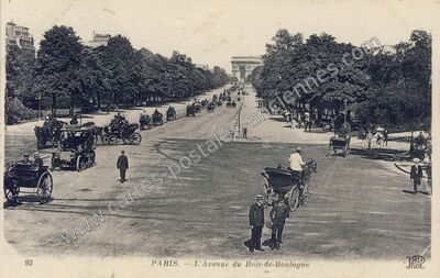 Carte postale ancienne Avenu du Bois de Boulogne — Paris 16e (Paris)
