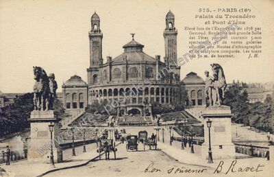 Carte postale ancienne Palais du Trocadero — Paris 16e (Paris)