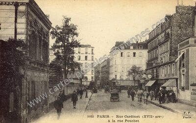 Carte postale ancienne Rue Cardinet à la rue Pouchet — Paris 17e (Paris)
