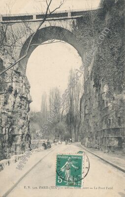 Carte postale ancienne Le Pont Fatal — Paris 19e (Paris)