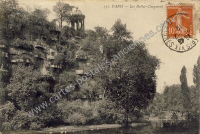 Carte postale ancienne Les Buttes chaumont — Paris 19e (Paris)