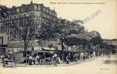 Carte postale ancienne Boulevard de Menilmontant — Paris 20e (Paris)