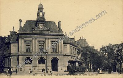 Carte postale ancienne Mairie — Paris 20e (Paris)