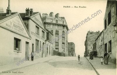 Carte postale ancienne Rue Pouchet — Paris 17e (Paris)
