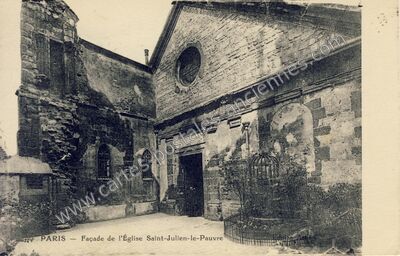 Carte postale ancienne eglise st julien le pauvre — Paris 5e (Paris)