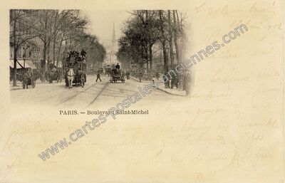 Carte postale ancienne Bd St Michel — Paris 6e (Paris)
