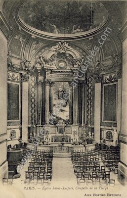 Carte postale ancienne Eglise St Sulpice — Paris 6e (Paris)