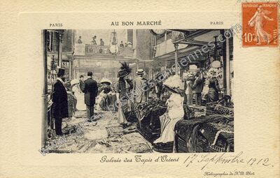 Carte postale ancienne au bon marche — Paris 7e (Paris)