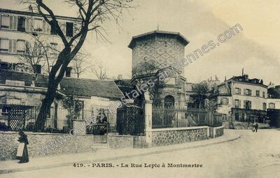 Carte postale ancienne Rue Lepic a Montmartre — Paris 18e (Paris)