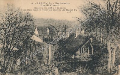 Carte postale ancienne Rue St Vincent — Paris 18e (Paris)