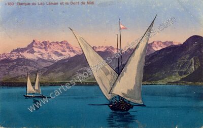 Carte postale ancienne Barque du Leman — Non Localisée (Haute-Savoie)