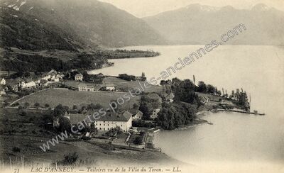 Carte postale ancienne Talloires vu de la Villa du Toron — Talloires (Haute-Savoie)