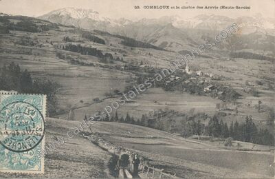 Carte postale ancienne Combloux et la chaîne des Aravis — Combloux (Haute-Savoie)