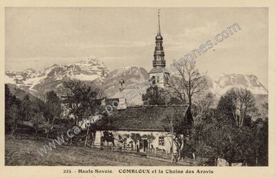 Carte postale ancienne COMBLOUX et la Chaîne des Aravis — Combloux (Haute-Savoie)
