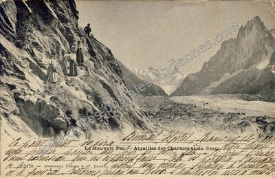 Carte postale ancienne Le Mauvais Pas — Les Contamines-Montjoie (Haute-Savoie)