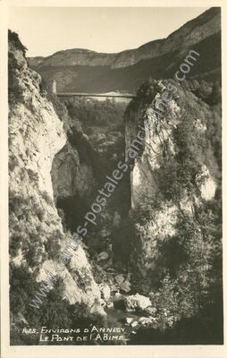 Carte postale ancienne Pont de l'Abime — Cusy (Haute-Savoie)