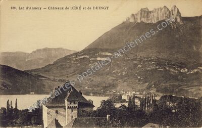 Carte postale ancienne Lac d'Annecy — Châteaux de Déré et de Duingt — Duingt (Haute-Savoie)