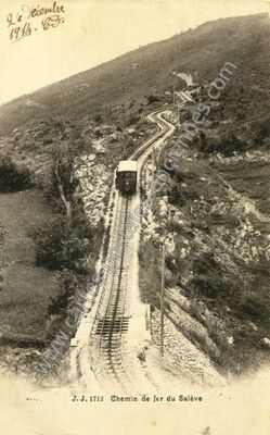 Carte postale ancienne Chemin de Fer du Saleve — Étrembières (Haute-Savoie)