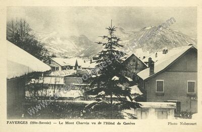Carte postale ancienne Le Mont Charvin vu de l'Hôtel de Genève — Faverges (Haute-Savoie)
