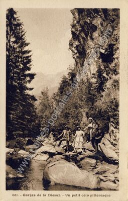 Carte postale ancienne Gorges de la Diosaz — Les Houches (Haute-Savoie)