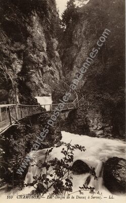 Carte postale ancienne Gorges de la Diosaz — Les Houches (Haute-Savoie)