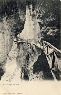 Carte postale ancienne Gorges du Fier — Lovagny (Haute-Savoie)