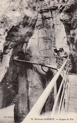 Carte postale ancienne Gorges du Fier — Lovagny (Haute-Savoie)