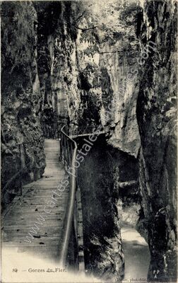 Carte postale ancienne Gorges du Fier — Lovagny (Haute-Savoie)