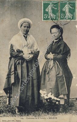 Carte postale ancienne Costumes de la Savoie — Megève (Haute-Savoie)
