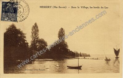 Carte postale ancienne Sous le Village, les bords du Lac — Messery (Haute-Savoie)