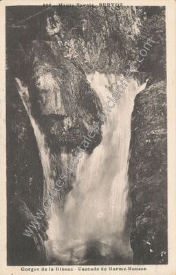 Carte postale ancienne Gorges de la Diosaz - Cascade de Barme-Rousse — Servoz (Haute-Savoie)
