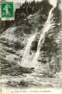 Carte postale ancienne Cascade du Rouget — Sixt-Fer-à-Cheval (Haute-Savoie)