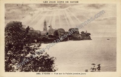 Carte postale ancienne Vue sur la Pointe (contre jour) — Yvoire (Haute-Savoie)