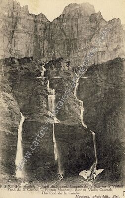 Carte postale ancienne Cascade du Violon — Sixt-Fer-à-Cheval (Haute-Savoie)