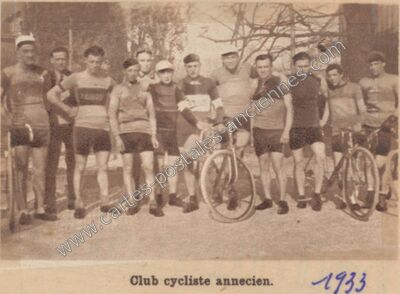 Carte postale ancienne Club cycliste — Annecy (Haute-Savoie)