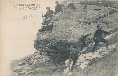 Carte postale ancienne Grotte de Provins — Annecy-le-Vieux (Haute-Savoie)