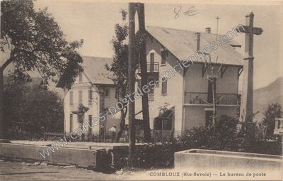 Carte postale ancienne Le bureau de poste — Combloux (Haute-Savoie)