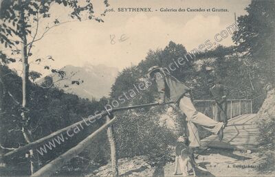 Carte postale ancienne Galeries des Cascades et Grottes — Seythenex (Haute-Savoie)