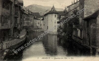 Carte postale ancienne Quartier de l'Ile — Annecy (Haute-Savoie)