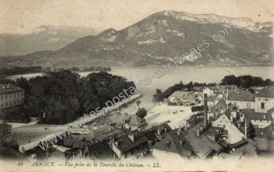 Carte postale ancienne Vue prise de la Tourelle du Château — Annecy (Haute-Savoie)