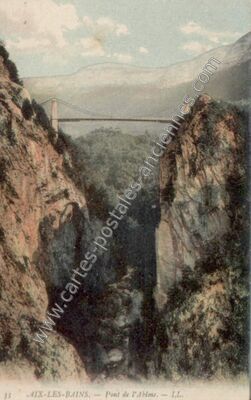 Carte postale ancienne Pont de l'Abime — Cusy (Haute-Savoie)