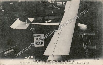 Carte postale ancienne Le nouveau biplan Goupil d.t mono-biplan « Sécurité des airs — Biplan Goupil — Aviation