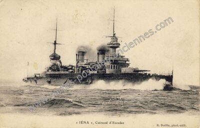 Carte postale ancienne Cuirassé d'Escadre — Cuirasse Iena — Bateau