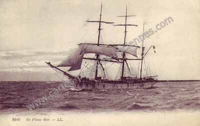 Carte postale ancienne En Pleine Mer — En Pleine Mer — Bateau