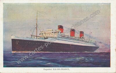 Carte postale ancienne Paquebot ILE-DE-FRANCE — Ile de France — Bateau