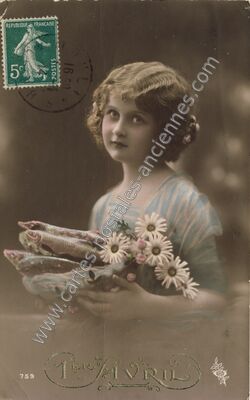 Carte postale ancienne 1er Avril — 1er Avril — Fantaisie
