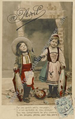 Carte postale ancienne 1er Avril — 1er Avril — Fantaisie