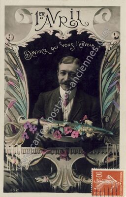 Carte postale ancienne 1er Avril — 1er Avril — Fantaisie