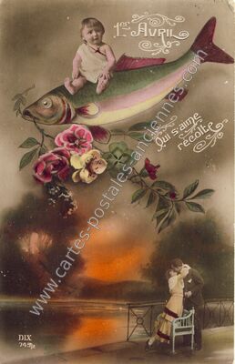 Carte postale ancienne 1er Avril — 1er Avril — Fantaisie